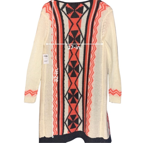 Charlotte Russe Aztec Open Front Cardigan NWT - Picture 3 of 3